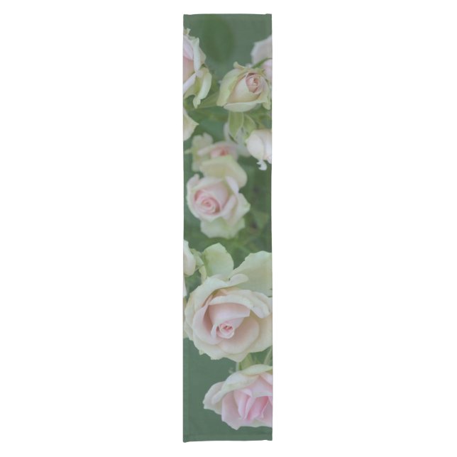 Beautiful light pink garden roses  short table runner (Front)