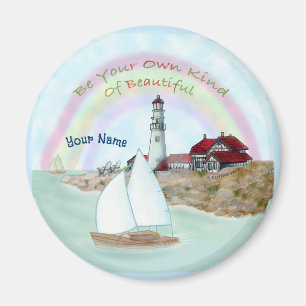 Beautiful Lighthouse  round Magnet