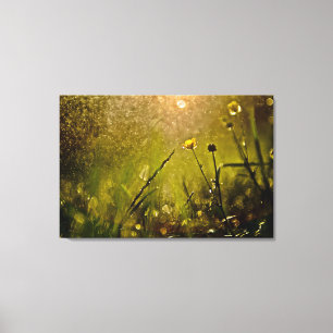 Beautiful Lighting Misty Rain Small Flowers Canvas Print