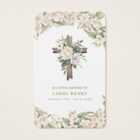 Beautiful Lily Catholic Hail Mary Prayer Card