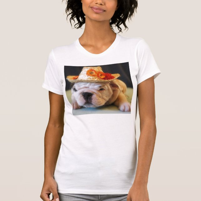 Beautiful Lily, English Bulldog T-Shirt (Front)