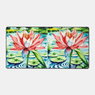 Beautiful Lily Flower Desk Mat