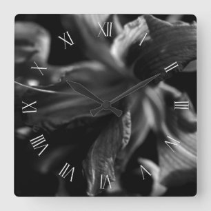 Beautiful Lily Flowers Square Wall Clock