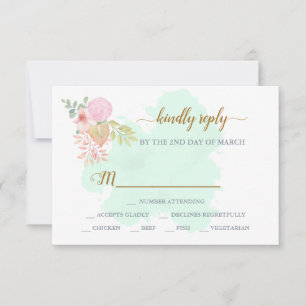 Beautiful Lime Green 💚 Botanical Boho Wedding RSVP Card