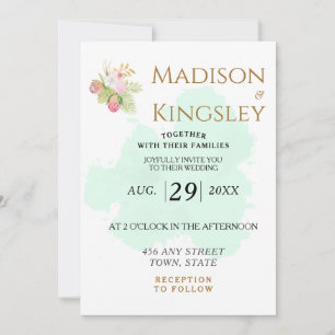 Beautiful Lime Green 💚 Elegant Boho Wedding Invitation