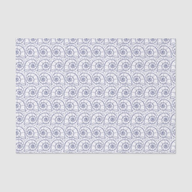 Beautiful Line Art Seashells Surface Pattern Tissue Paper (Front)