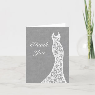Beautiful Linen Folded Thank You Card