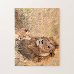 Beautiful Lion and Cub Jigsaw Puzzle
