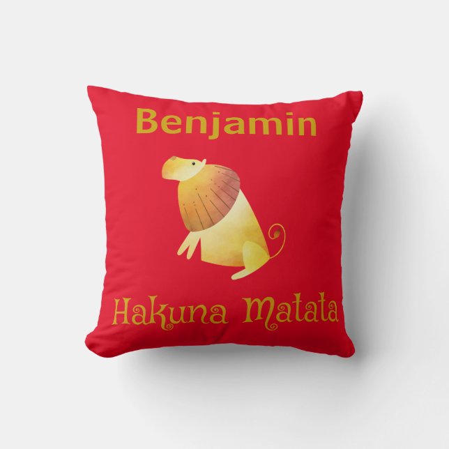 Beautiful Lion Hakuna Matata Cushion (Front)
