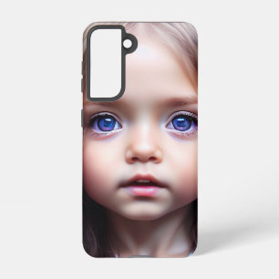 BEAUTIFUL LITTLE GIRL BIG EYES PAINTING  SAMSUNG GALAXY CASE
