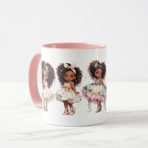 Beautiful little girls on romantic mug