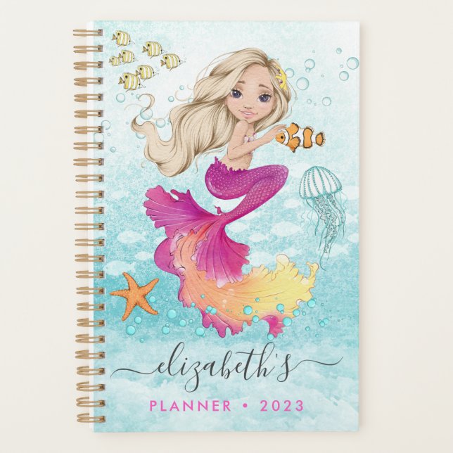 Beautiful Little Mermaid Spiral Photo Planner (Front)