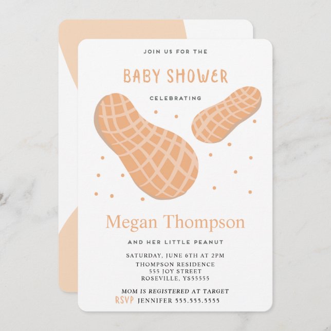 Beautiful Little Peanut Baby Shower Invitation (Front/Back)