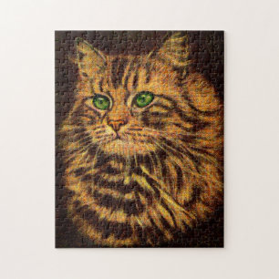 beautiful long-haired tabby cat jigsaw puzzle