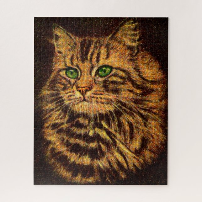 beautiful long-haired tabby cat jigsaw puzzle (Vertical)