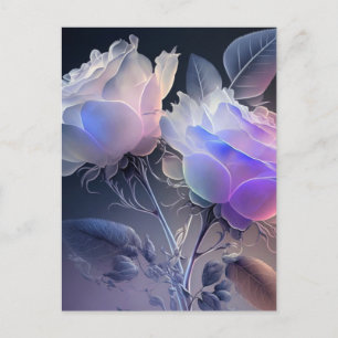 Beautiful Long Stem Iridescent Roses Postcard