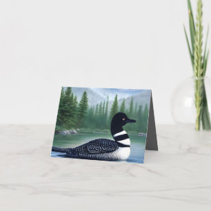 Beautiful Loon On Northern Lake Card