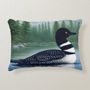 Beautiful Loon On Northern Lake Decorative Cushion