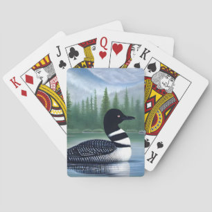 Beautiful Loon On Northern Lake Playing Cards