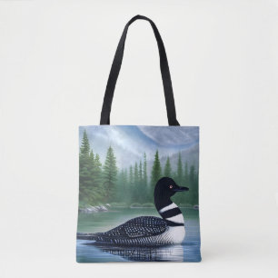 Beautiful Loon On Northern Lake Tote Bag