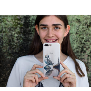 beautiful loon on water in watercolor Case-Mate iPhone case