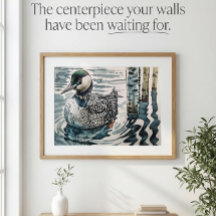 beautiful loon on water in watercolor