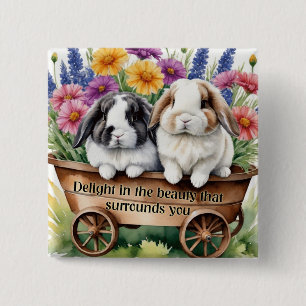 Beautiful Lop Bunny Rabbit Pretty 15 Cm Square Badge