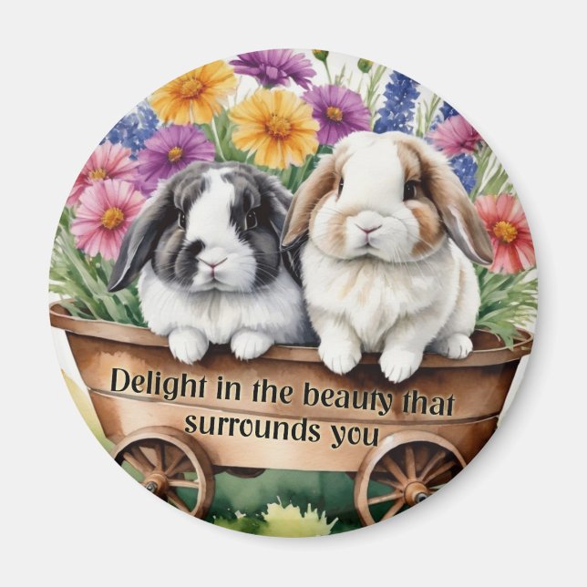 Beautiful Lop Bunny Rabbit Pretty fridge Magnet (Front)