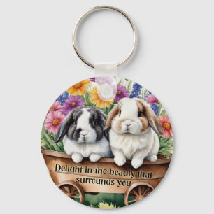 Beautiful Lop Bunny Rabbit Pretty Key Ring
