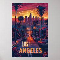 Beautiful Los Angeles USA Illustration Travel