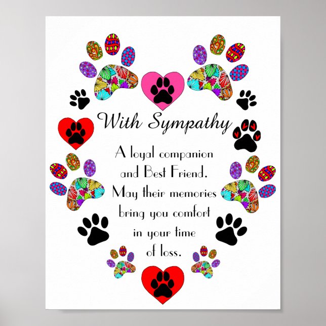 Beautiful Loss of a Pet Dog Sympathy Poster (Front)
