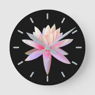Beautiful Lotus Art Cool Trendy Round Clock