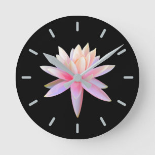 Beautiful Lotus Art Round Clock
