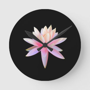 Beautiful Lotus Art Round Clock