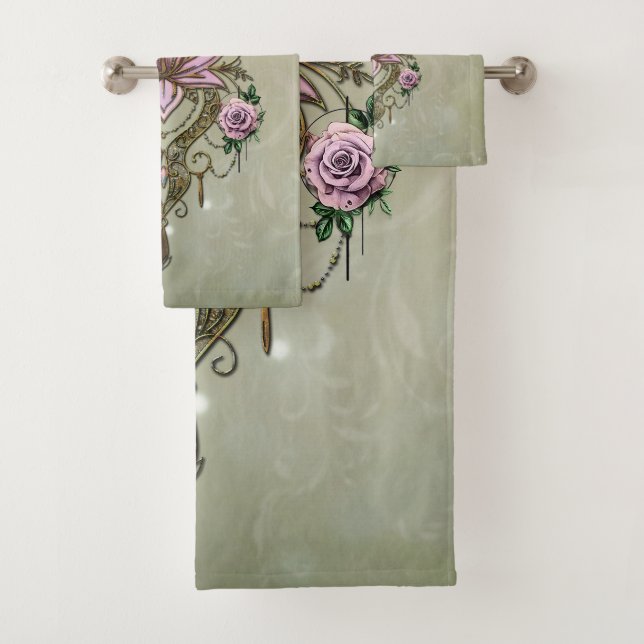 Beautiful lotus blossom  bath towel set (Insitu)