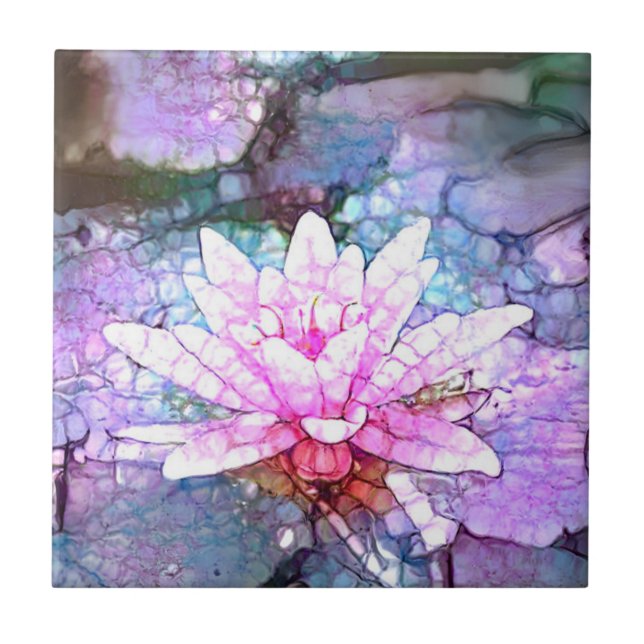 Beautiful Lotus Flower Ceramic Tile (Front)