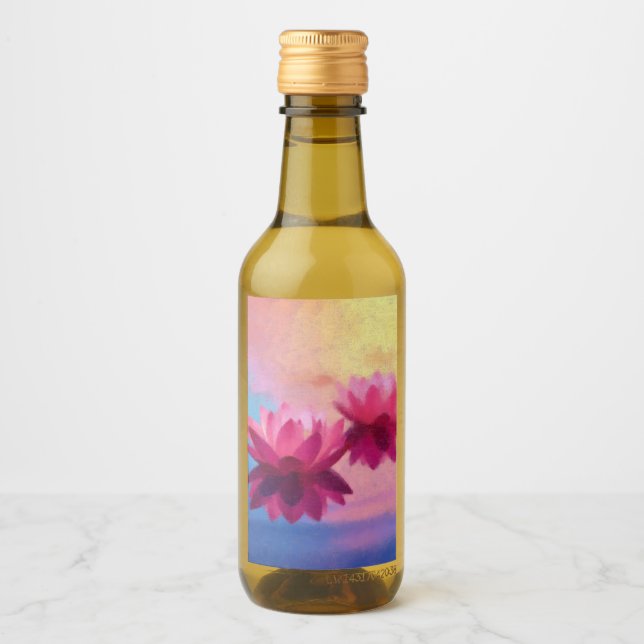 Beautiful Lotus Flower Wine Label (Front)