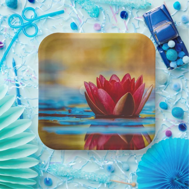 Beautiful Lotus paper plate (Party)