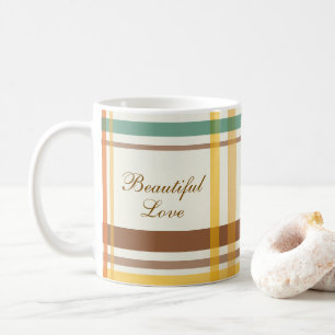 Beautiful Love Cozy Tartan Plaid Coffee Mug