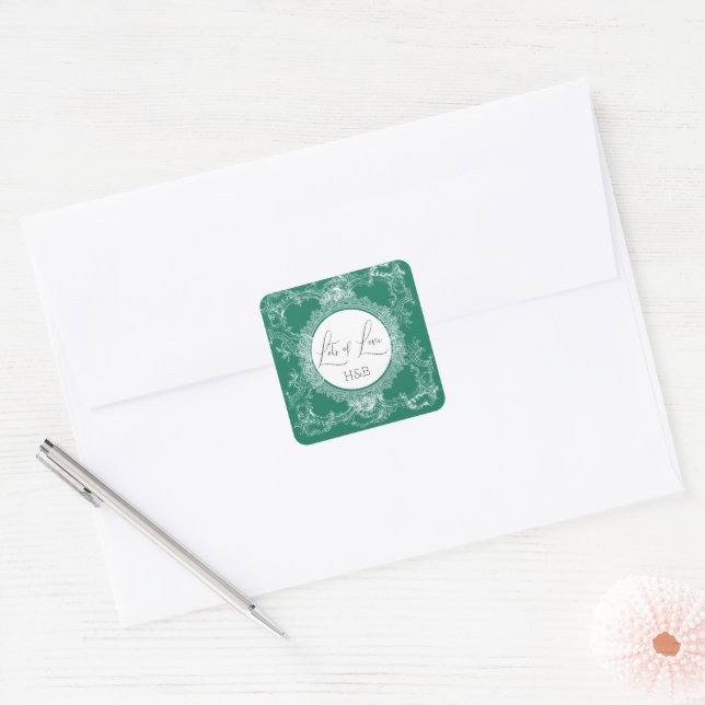 Beautiful Love Green Sticker (Envelope)