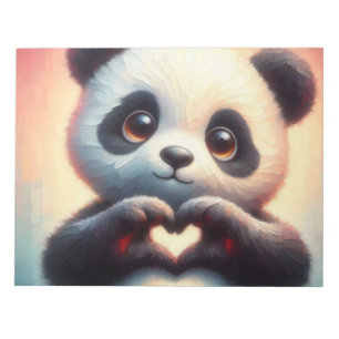 Beautiful Love Heart Panda Notepad