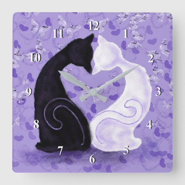 Beautiful Love Square Wall Clock (Front)