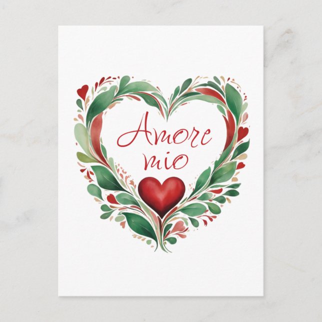 Beautiful Love Wreath Italian Colours Postcard (Front)