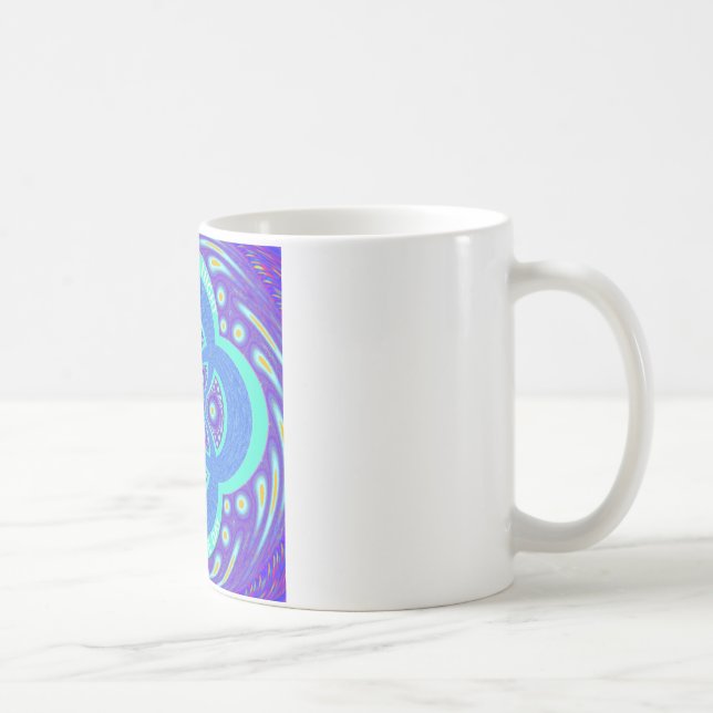 Beautiful Lovely African Blue Mandala Flora design Coffee Mug (Right)