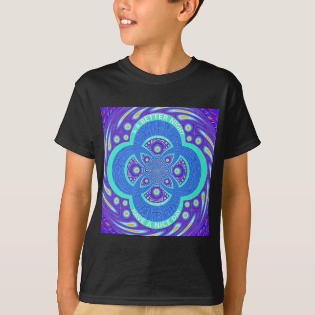 Beautiful Lovely African Blue Mandala Flora design T-Shirt (Front)