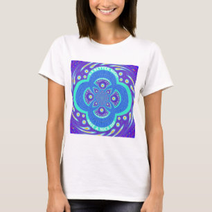 Beautiful Lovely African Blue Mandala Flora design T-Shirt