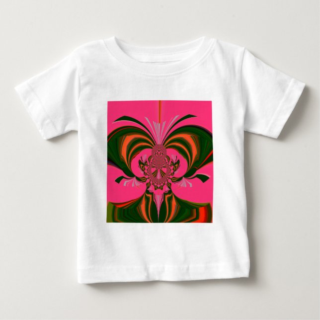 Beautiful Lovely African Hot Pink Red Golden Green Baby T-Shirt (Front)