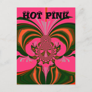 Beautiful Lovely African Hot Pink Red Golden Green Postcard