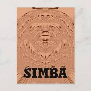 Beautiful Lovely African Lion head vector pattern  Postcard