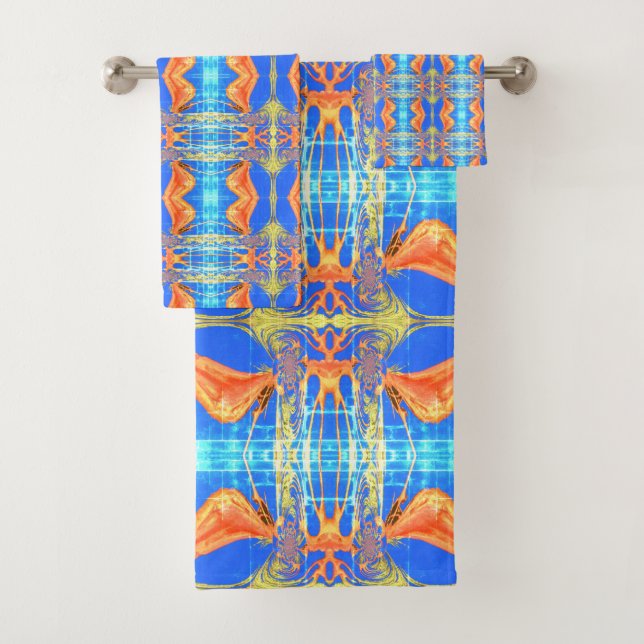 Beautiful Lovely African Tribal Print vector art  Bath Towel Set (Insitu)
